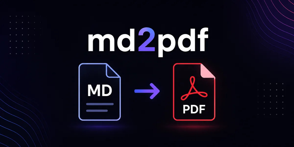 md2pdf banner — convert Markdown to PDF locally